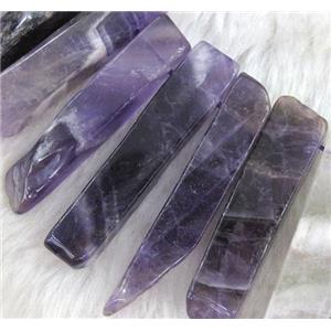 amethyst stick collar beads, purple, top drilled, approx 20-55mm