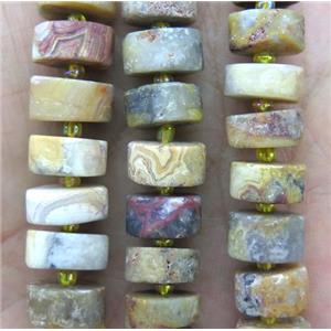 Crazy Agate Heishi Beads, yellow, matte, approx 11-13mm