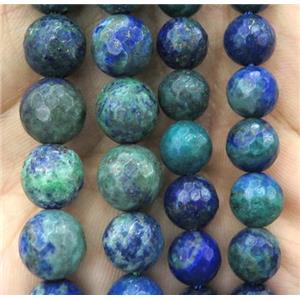 faceted round Azurite Beads, bule, approx 6mm dia