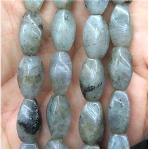 Labradorite twist beads, B-grade, approx 8x16mm