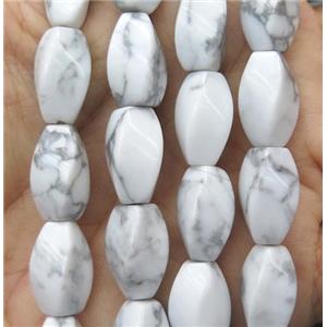 white howlite turquoise twist beads, approx 8x16mm