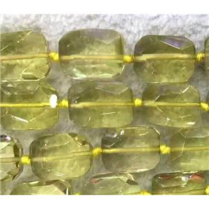 Lemon Quartz beads, yellow, faceted oval, approx 14x18mm