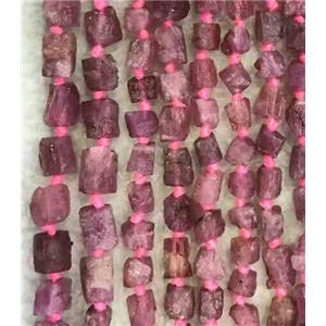 pink Tourmaline nugget beads, freeform chip, approx 6-9mm