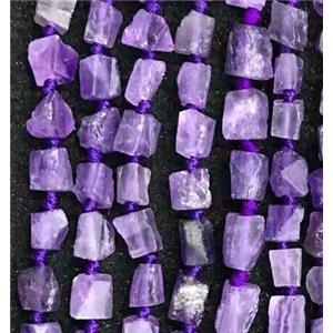 Amethyst chip beads, nugget, purple, approx 6-9mm