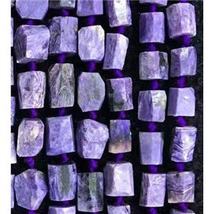 Charoite nugget beads, freeform chip, purple, approx 6-9mm