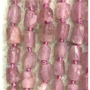 Malagasy Rose Quartz nugget beads, freeform chip, pink, approx 6-9mm