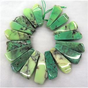 green Grass Agate collar beads, stick, approx 15-50mm
