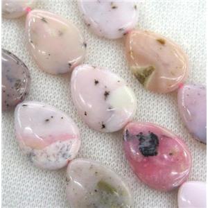 pink opal stone beads, teardrop, approx 18x25mm