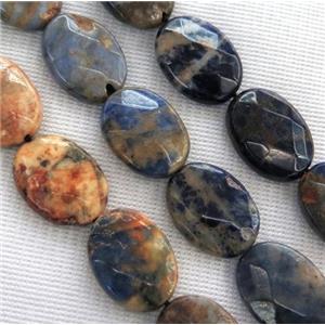 Orange Sodalite beads, faceted oval, approx 20x30mm