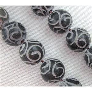 round black Agalmatolite Beads, approx 10mm dia