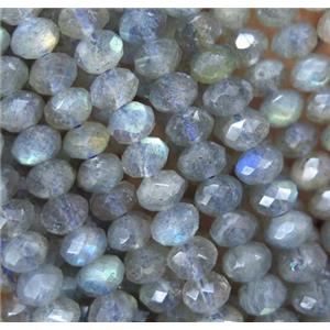 labradorite beads, faceted rondelle, approx 3.5x5.5mm