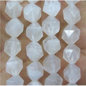 white Moonstone beads ball, faceted round, approx 12mm dia