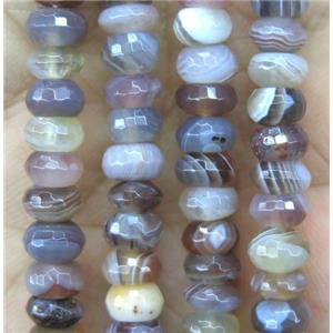 natural Botswana Agate beads, faceted rondelle, approx 4x6mm