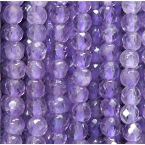 tiny Amethyst beads, faceted round, approx 3mm dia