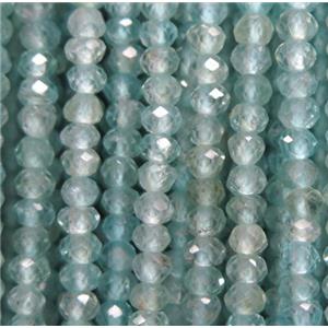 tiny Apatite beads, faceted rondelle, lt.blue, approx 2x3mm