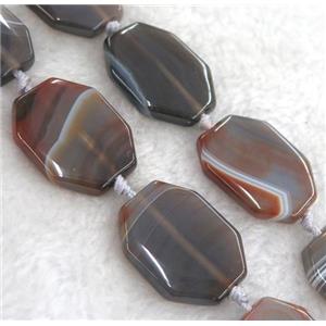 brown botswana agate beads, rectangle, dye, approx 23x30mm
