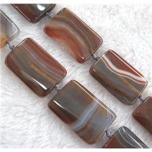 brown botswana agate beads, rectangle, dye, approx 15x30mm