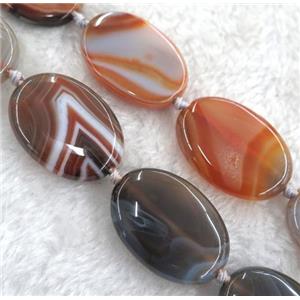 botswana agate oval beads, brown dye, approx 22x30mm