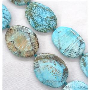 dragon veins Agate Beads, faceted freeform, blue treated, approx 20-50mm