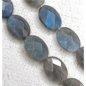 faceted Labradorite oval beads, Grade AA, approx 10x14mm