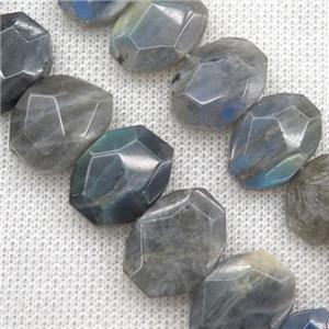 Labradorite oval bead, faceted, approx 15-20mm