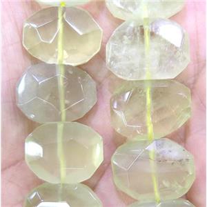 Lemon Quartz beads, faceted oval, approx 15-20mm