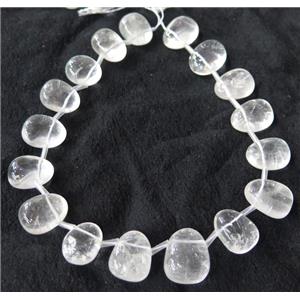 Clear Quartz beads collar, teardrop, top-drilled, approx 15-26mm