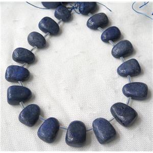 Lapis Lazuli beads collar, teardrop, top-drilled, blue, approx 15-26mm