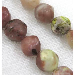 Pink Plum Blossom Jasper Beads Cutted Round, approx 10mm dia