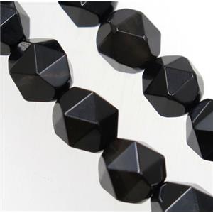 Black Agate Beads Cutted Round, approx 10mm dia