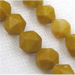 Yellow Jade Beads Cutted Round, approx 10mm dia