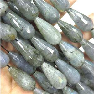 labradorite beads, faceted teardrop, approx 12-25mm