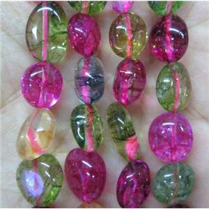 multi color glass crystal quartz chip bead, freeform, approx 6-10mm