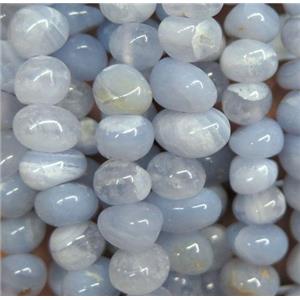 blue lace Agate chip beads, freeform, approx 6-10mm