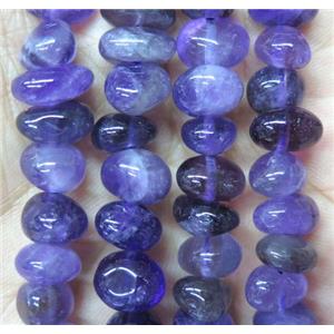 purple Amethyst pebble beads chip, freeform, approx 6-10mm