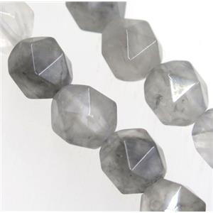 Gray Cloudy Quartz Beads Cutted Round, approx 8mm dia