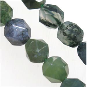 Green Moss Agate Beads Cutted Round, approx 10mm