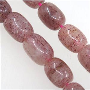 natural Strawberry Quartz beads, barrel, approx 13x18mm