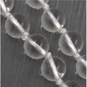 Clear Quartz beads knot Necklace Chain, round, approx 8mm dia, 35.5 inch length