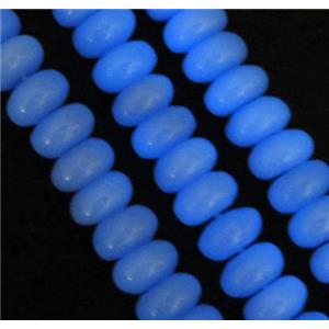 blue GlowStone rondelle beads, approx 6x10mm