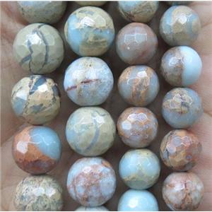 faceted round SnakeSkin Jasper beads, approx 8mm dia