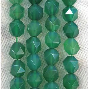 green agate beads ball, faceted round, approx 10mm dia