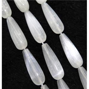 Calcite teardrop beads, white, approx 6x30mm