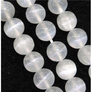 round Calcite beads, white, approx 10mm dia