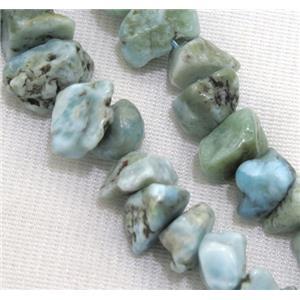 blue Larimar nugget beads, freeform, approx 10-18mm