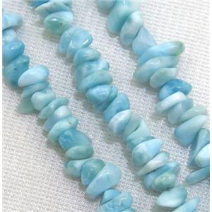 blue Larimar chip beads, freeform, AA-grade, approx 4-8mm, AA grade