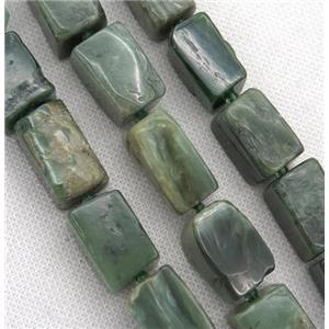 green Canadian Chrysoprase cuboid beads, approx 13-25mm