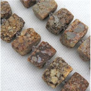 brown Opal Jasper cuboid beads, approx 13-25mm