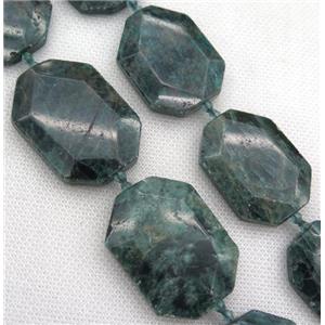 natural Green Apatite slice beads, faceted freeform, approx 25-40mm