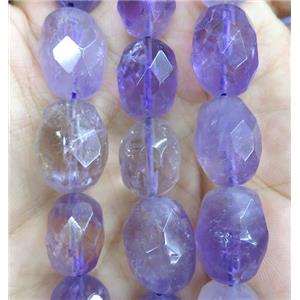 purple Amethyst barrel beads, faceted, approx 15-20mm